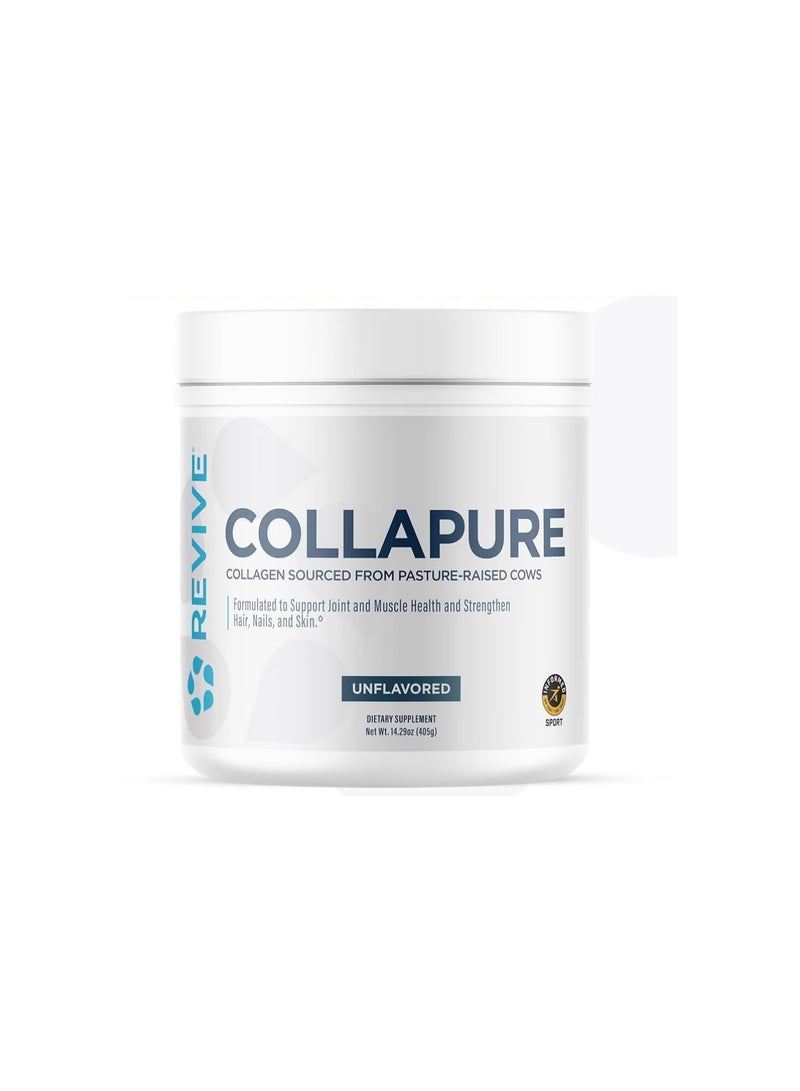 Revive Collapure –with Type I and Type III collagen, supports healthy skin, hair, nails, bones, muscles and tendons 405gm - Image 1
